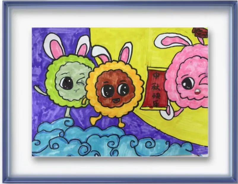 简单的中秋节小学生儿童画作品(9)